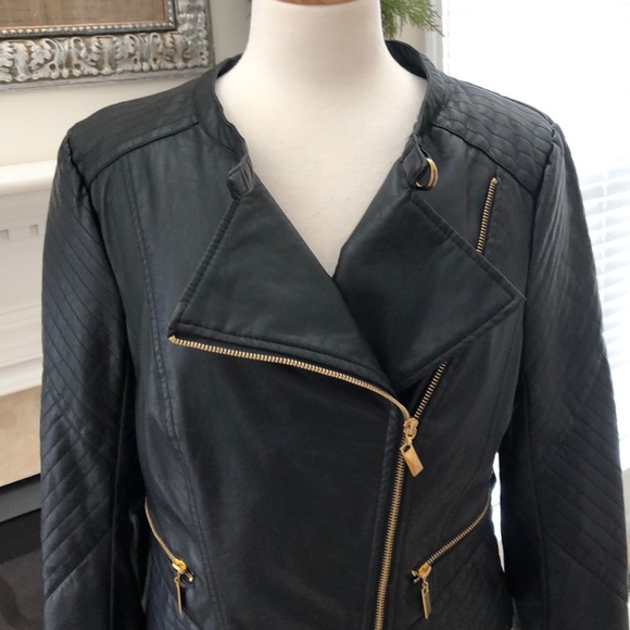 Laura Lane Faux Leather Moto Jacket - Picture 2 of 11